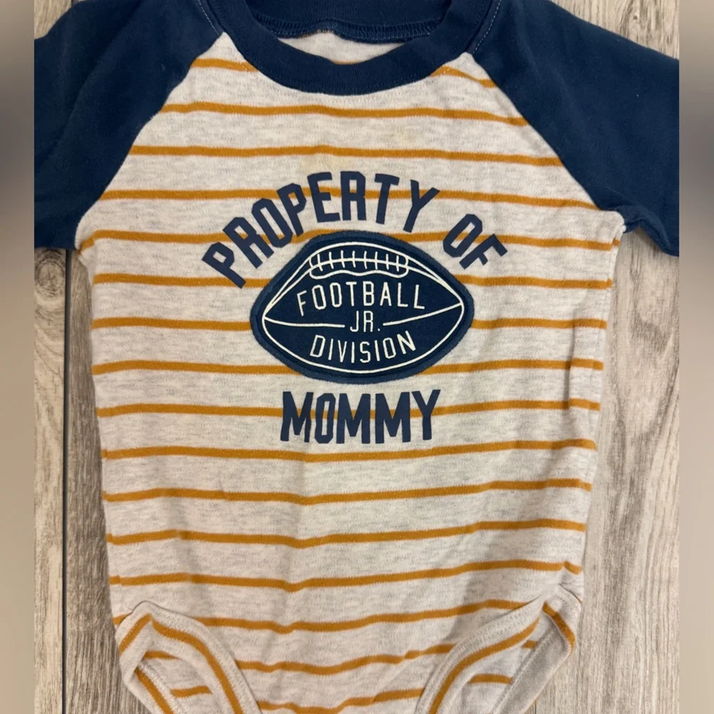 Carter's Navy  football Striped Kids Matching Set